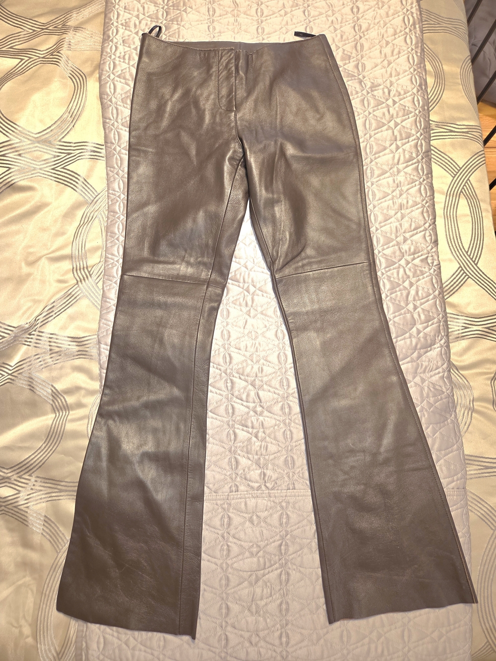 Bebe Women's Brown Leather Flare Pants